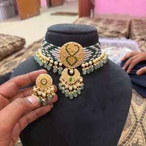 Green Double-Motif Choker Set - original supplied product photograph