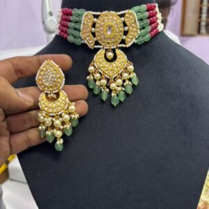 Multicolour Beaded Choker Set - original supplied product photograph