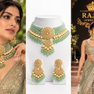 Green Layered-Bead Choker Set — supplied jewellery image